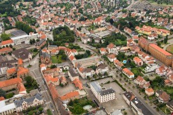 Vue aérienne du centre ville de Haguenau de 2007