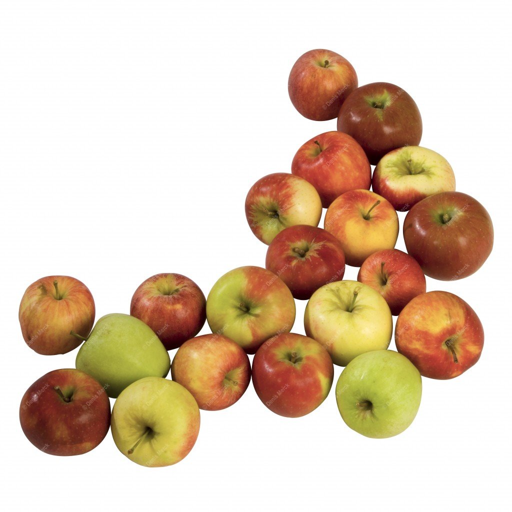 Assortiment de pommes détourées