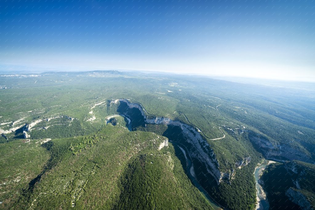 Vue aérienne des Gorges de l'Ardèche